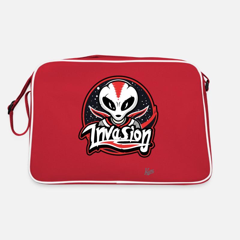 Alien-Invasion-Maskottchen Retro Tasche