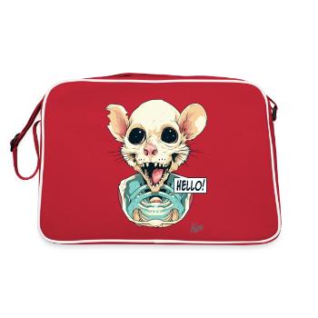 Squelette de rat hamster dit bonjour - Sac Retro - rouge/blanc - Dos