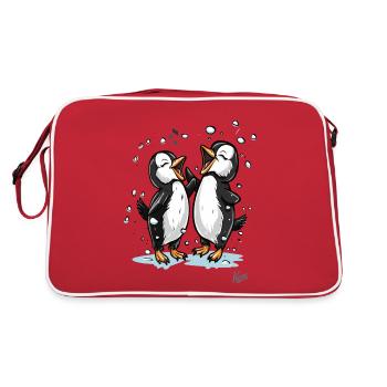 Chanter des petits pingouins heureux - Sac Retro - rouge/blanc - Dos