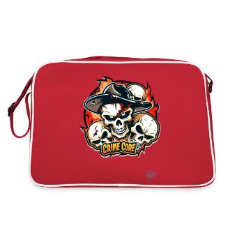 Crime Skulls Core, Krimi Totenköpfe Kern - Retro Tasche - Rot/Weiß - Hinten