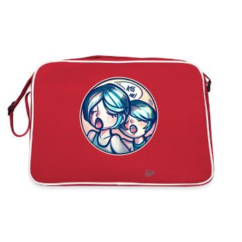 Kiss me, honey, I want you! - Retro Bag - red/white - Back