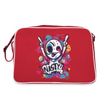 Super méchant moche drôle graffiti man - Sac Retro - rouge/blanc - Dos