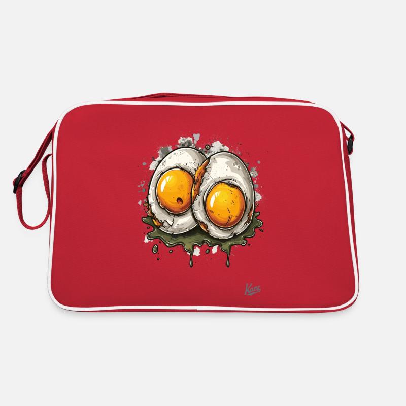 Fried eggs, 2 times boiled disgusting egg Retro Bag