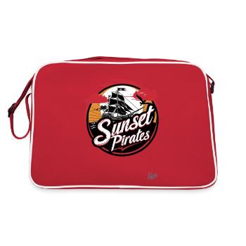 Le bateau des pirates du coucher du soleil : Voile - Sac Retro - rouge/blanc - Dos