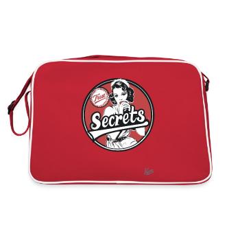 Retro Vintage: Woman with True Secrets - Retro Bag - red/white - Back