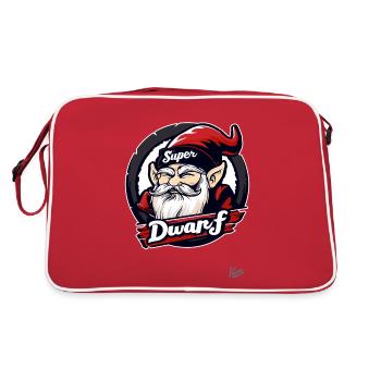 The Funny Hero: Super Dwarf - Retro Tasche - Rot/Weiß - Hinten