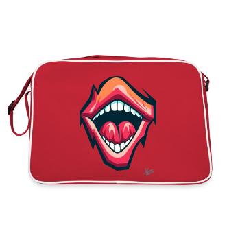 Screaming mouth: Design to scream beautiful! - Retro Bag - red/white - Back