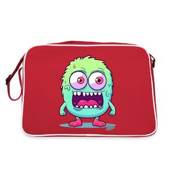 Monstre mignon et drôle - Sac Retro - rouge/blanc - Dos
