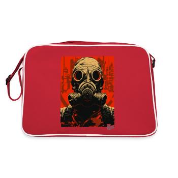 Dystopie : Masque à gaz rouge et noir - Sac Retro - rouge/blanc - Dos