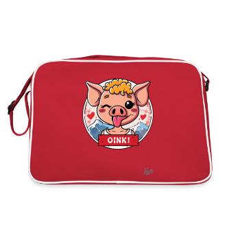 Petit cochon mignon : OINK ! - Sac Retro - rouge/blanc - Dos