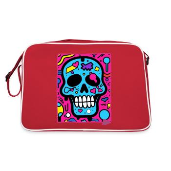 Tout simplement cool : crâne pop art avec une touche d’originalité - Sac Retro - rouge/blanc - Dos