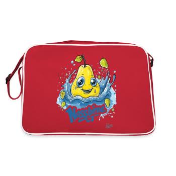 Funny Water Wet Pear : Une poire mouillée - Sac Retro - rouge/blanc - Dos