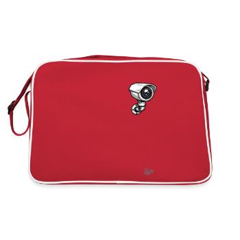 Cartoon of a small security camera - Retro Bag - red/white - Back