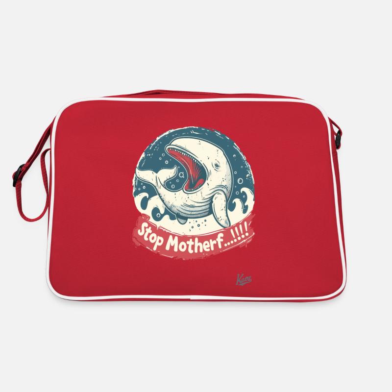 Bedrohte Art: Walfisch, STOP MUTTERF... Retro Tasche