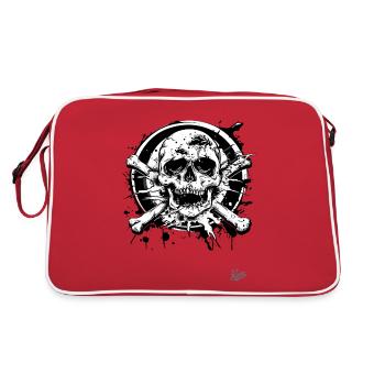 Trash Core: Skulls and Bones - Retro Bag - red/white - Back
