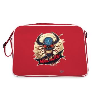 The devil of truth says: Shut up - Retro Bag - red/white - Back