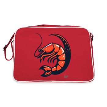 Moon Shrimp: A Shrimp on the Moon - Retro Bag - red/white - Back