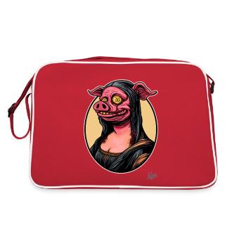 Le portrait de Mona, le cochon zombie Lisa - Sac Retro - rouge/blanc - Dos