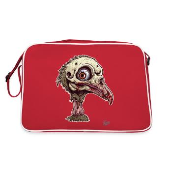 Oiseau d’autruche zombie oiseau - Sac Retro - rouge/blanc - Dos