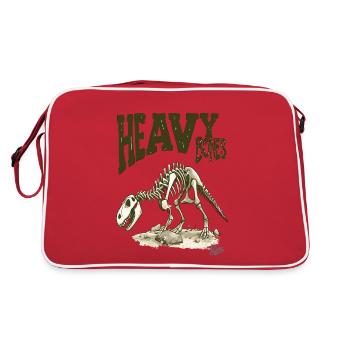 Heavy bones: skeleton of a dinosaur - Retro Bag - red/white - Back