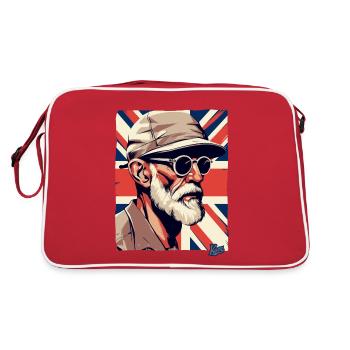 British Old Guy and British Flag - Retro Bag - red/white - Back