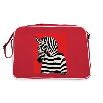 Bande dessinée Art de la bande dessinée d’un zèbre avec pull - Sac Retro - rouge/blanc - Dos