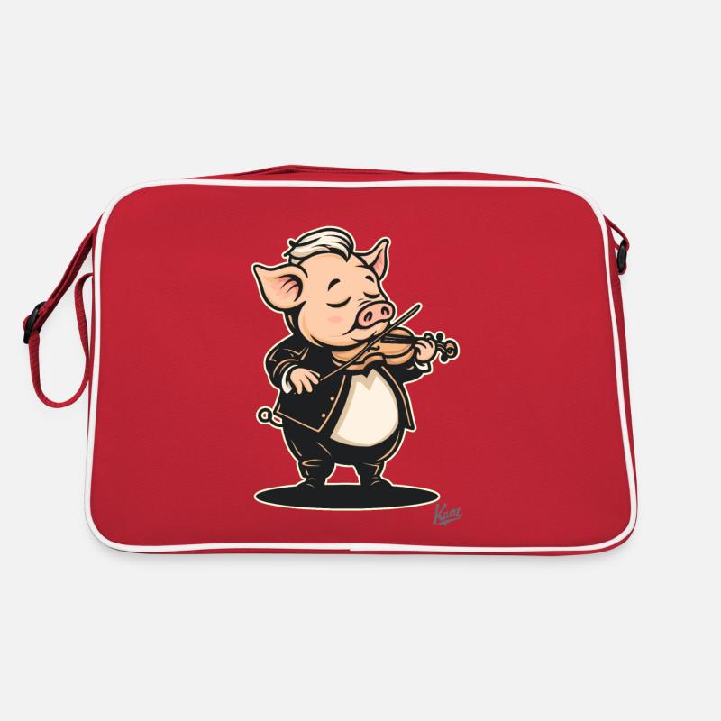 Musique classique et un cochon avec violon Sac Retro