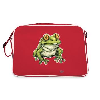 Cute Fat Chubby Frog - Retro Bag - red/white - Back