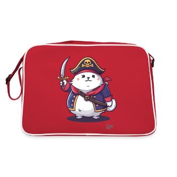 Fluffy Pet Pirate Cat - Retro Bag - red/white - Back