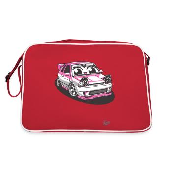 Chibi Auto : Japanese JDM Street Racing Tuning - Retro Bag - red/white - Back