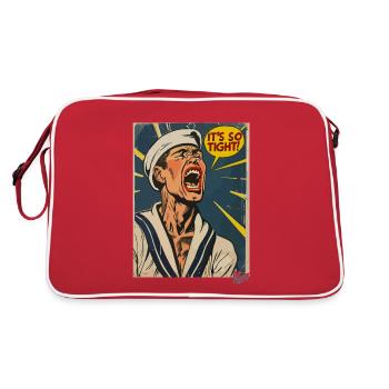Retro Vintage Cartoon Sailor: It's So Tight! - Retro Bag - red/white - Back