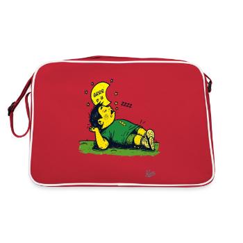 Tired soccer player with stars and moon - Retro Bag - red/white - Back