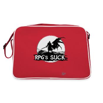 Drachenkämpfer: RPG-Spiele sind doof - Retro Tasche - Rot/Weiß - Hinten