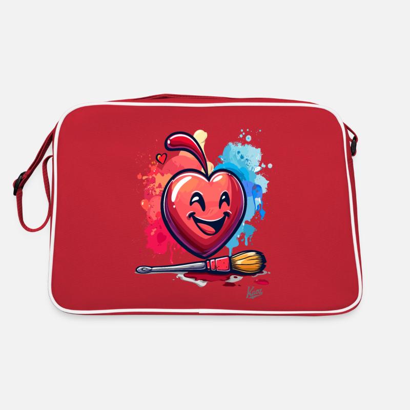 A brush, a smile and a heart for art Retro Bag