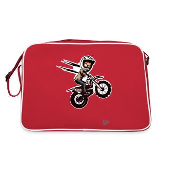 Super jump crazy motocross rider - Retro Bag - red/white - Back