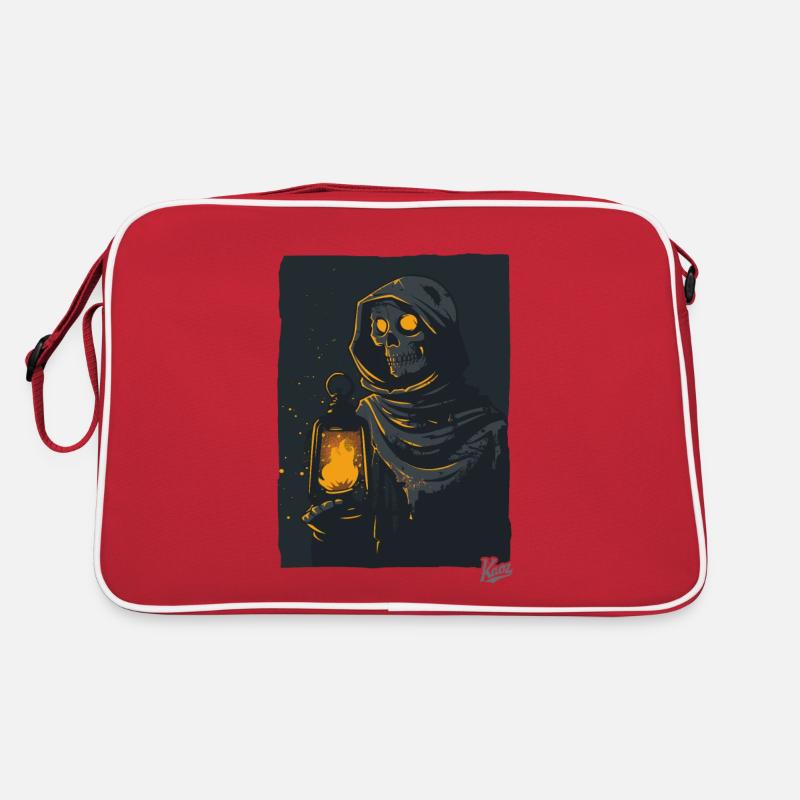 Faucheuse sombre avec lampe à huile Sac Retro