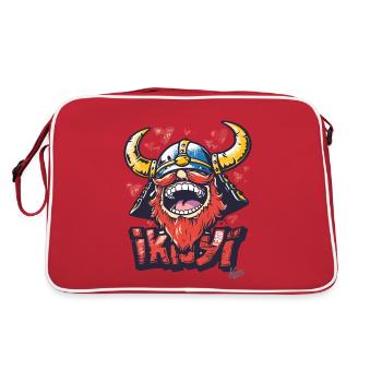 Japonais Funny Viking : un divertissement élégant - Sac Retro - rouge/blanc - Dos