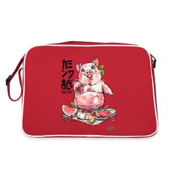 HAM-STER ham and carnivorous hamster - Retro Bag - red/white - Back