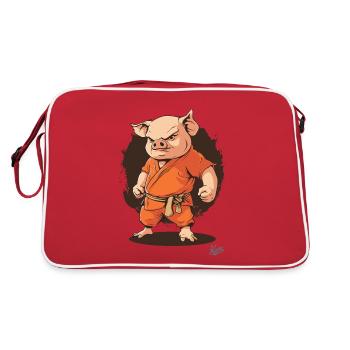 Orange Kung Fu Moine Cochon - Sac Retro - rouge/blanc - Dos