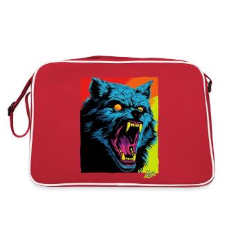Loup en colère : Rage mordante - Sac Retro - rouge/blanc - Dos