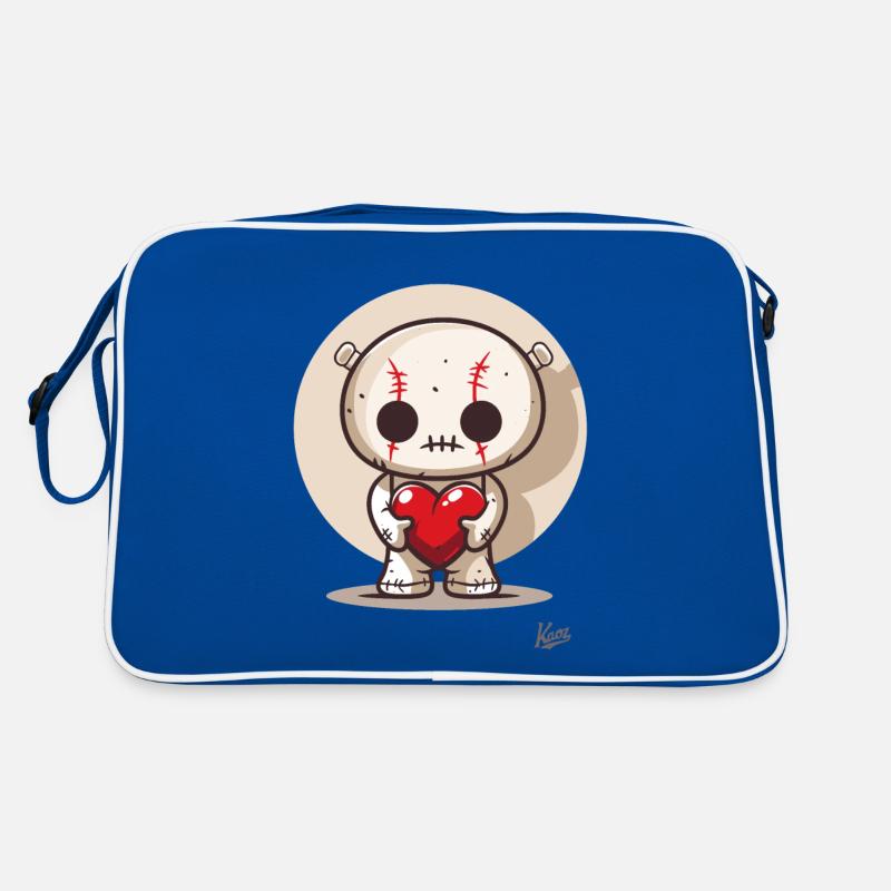 Süße Glücks-Voodoo-Puppe mit Herz und Liebe Retro Tasche