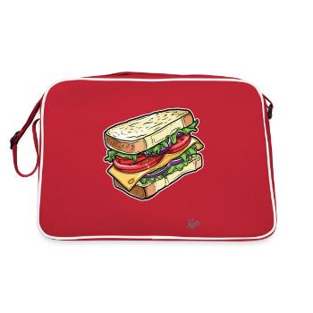 Délicieux grand sandwich aux légumes et au fromage - Sac Retro - rouge/blanc - Dos