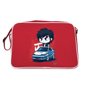 Chibi JDM Road Racer Boy - Retro Bag - red/white - Back