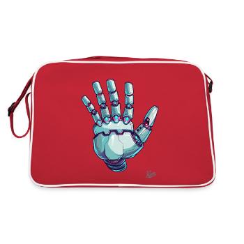 Robotic hand with lights and cables – Cyborg - Retro Bag - red/white - Back
