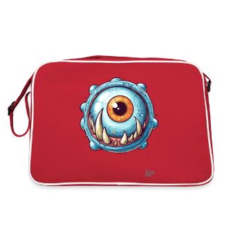 The Big Blue Eye Monster - Retro Bag - red/white - Back