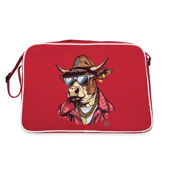 Super Cooler Ranger Cowboy Stier - Retro Tasche - Rot/Weiß - Hinten