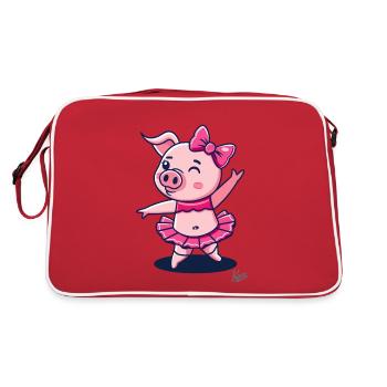Mignon cochon cochon en ballerine - Sac Retro - rouge/blanc - Dos