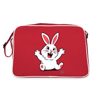 Dissatisfied: Nagging little white rabbit - Retro Bag - red/white - Back