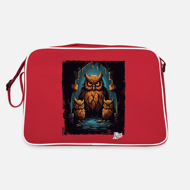 Three owls in the dungeon Retro Bag