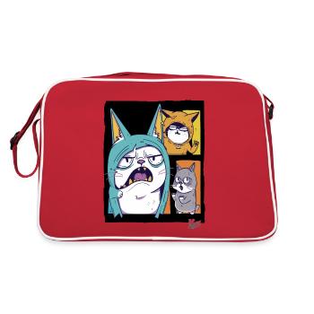 Une bande d’amis chats drôles et laids - Sac Retro - rouge/blanc - Dos